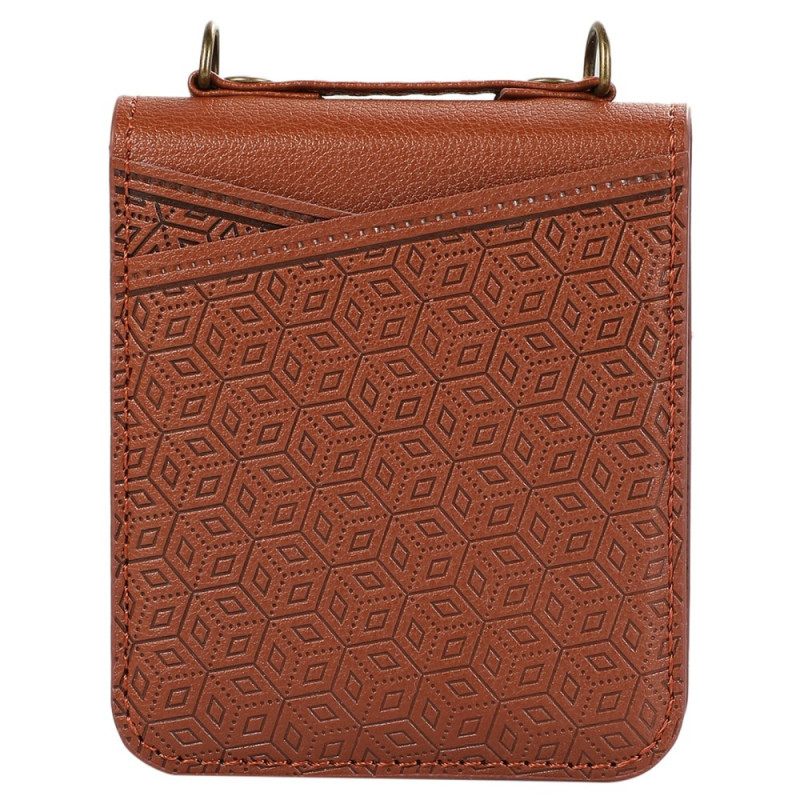 Case Hoesje Samsung Galaxy Z Flip 7 Telefoonhoesje Kaarthouder Met Ruitvormig Ontwerp