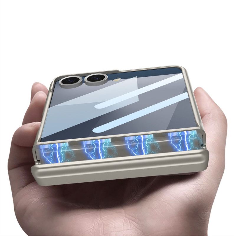 Case Hoesje Samsung Galaxy Z Flip 7 Telefoonhoesje Met Magnetische Bevestiging Scharnierbeschermer En Gkk-logo
