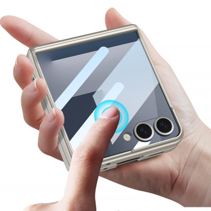 Case Hoesje Samsung Galaxy Z Flip 7 Telefoonhoesje Met Magnetische Bevestiging Scharnierbeschermer En Gkk-logo