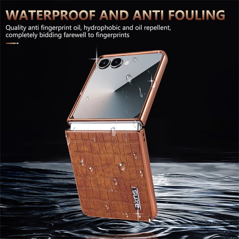 Cover Hoesje Samsung Galaxy Z Flip 7 Telefoonhoesje Krokodillenstijl