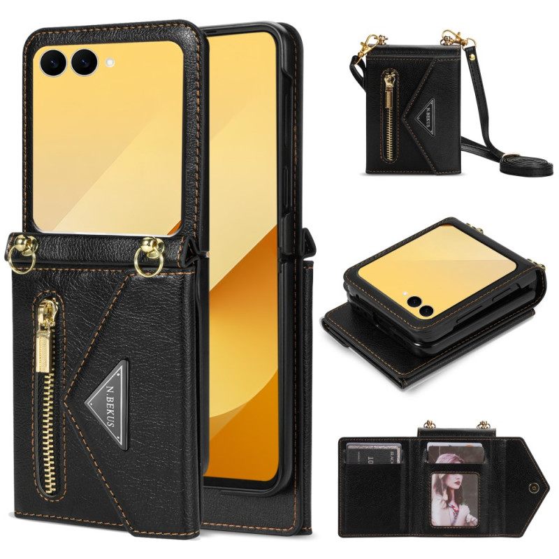 Hoesje Case Samsung Galaxy Z Flip 7 Telefoonhoesje N.bekus Schouderportemonnee