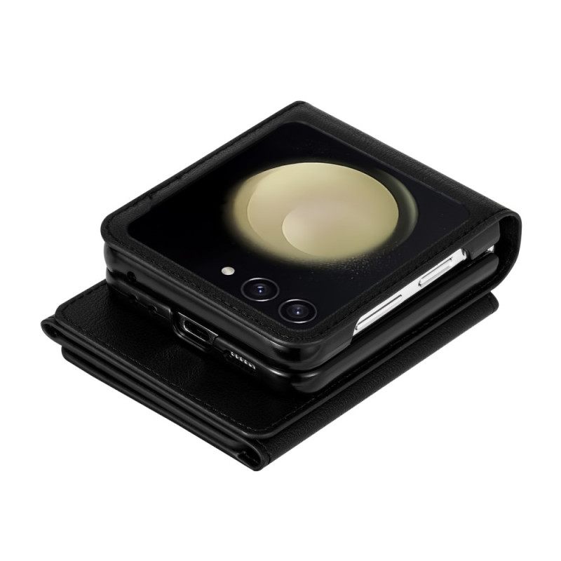 Hoesje Case Samsung Galaxy Z Flip 7 Telefoonhoesje Rfid-portemonnee En Schouderband