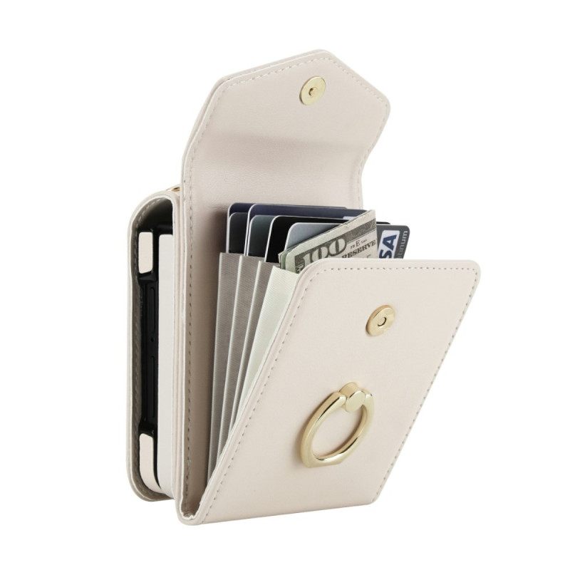 Hoesje Samsung Galaxy Z Flip 7 Gewatteerde Portemonnee En Riem