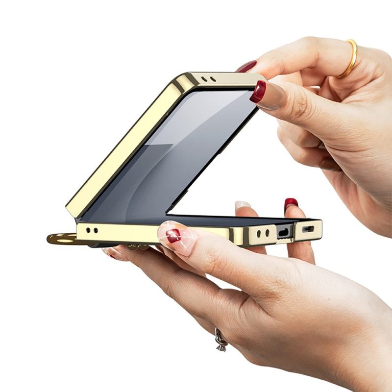 Hoesje Samsung Galaxy Z Flip 7 Geweven Textuur Met Ringhouder