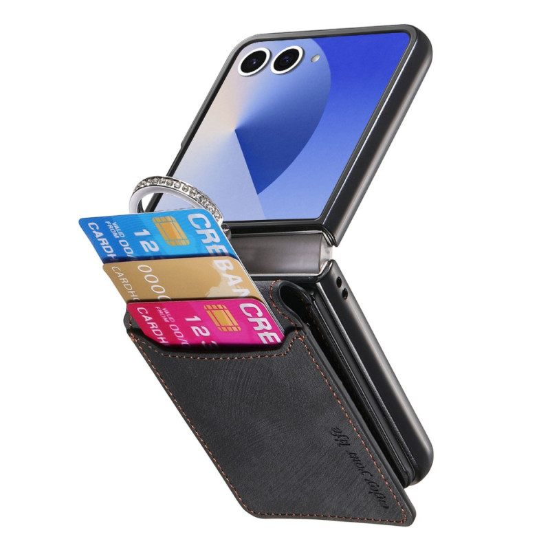 Hoesje Samsung Galaxy Z Flip 7 Kaarthouder En Houder Met Vintage-effect