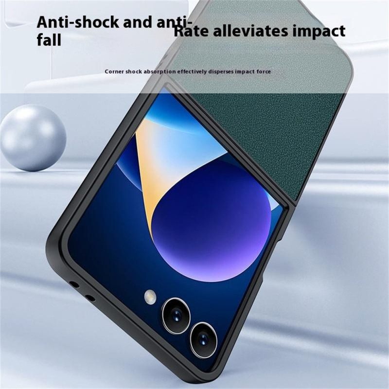 Hoesje Samsung Galaxy Z Flip 7 Lederlook Bescherming Hoesje