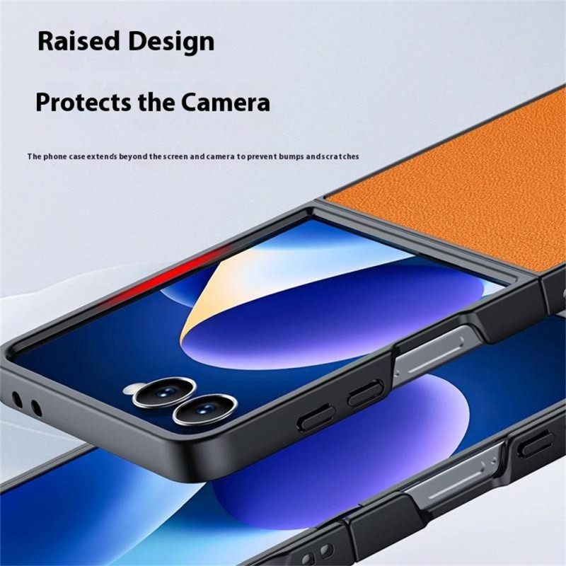 Hoesje Samsung Galaxy Z Flip 7 Lederlook Bescherming Hoesje