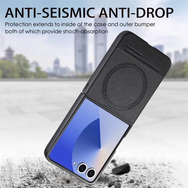 Hoesje Samsung Galaxy Z Flip 7 Magsafe-compatibel Denim Leer