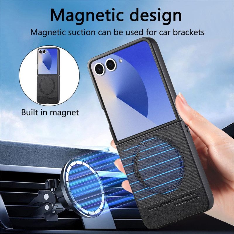 Hoesje Samsung Galaxy Z Flip 7 Magsafe-compatibel Denim Leer