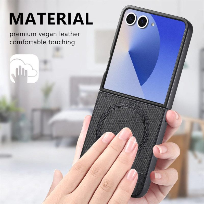 Hoesje Samsung Galaxy Z Flip 7 Magsafe-compatibel Denim Leer