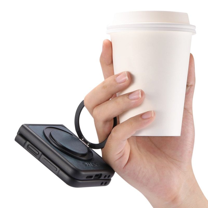 Hoesje Samsung Galaxy Z Flip 7 Magsafe-compatibel Lederlook Suteni Ringhouder Bescherming Hoesje