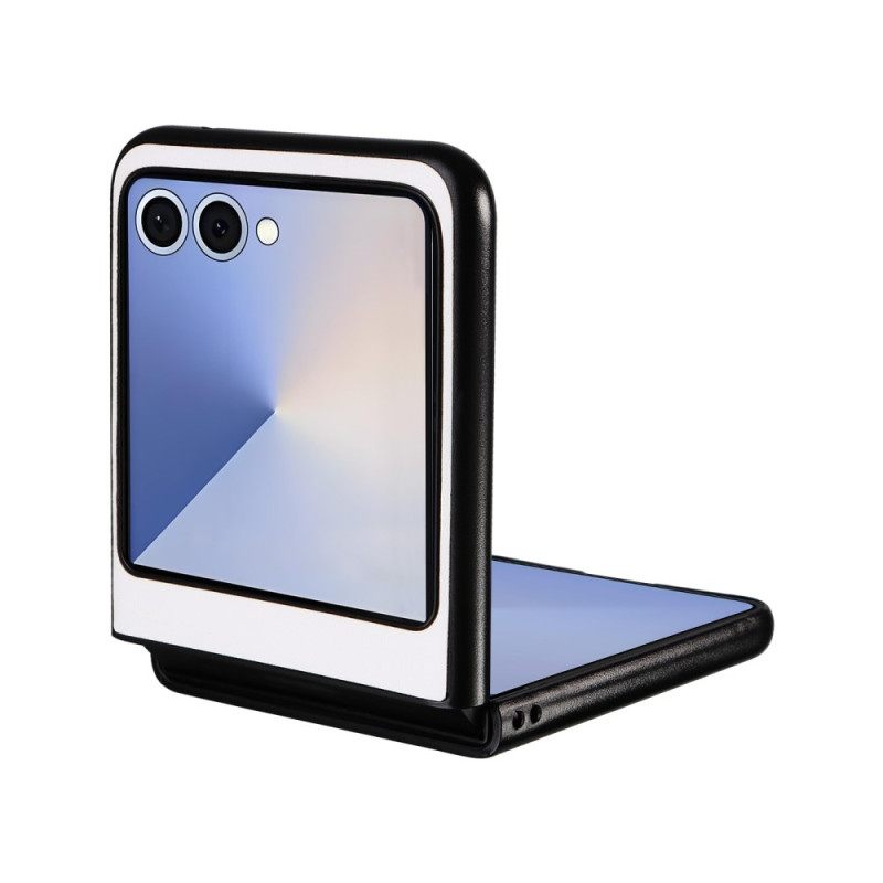 Hoesje Samsung Galaxy Z Flip 7 Monochroom Leer-effect