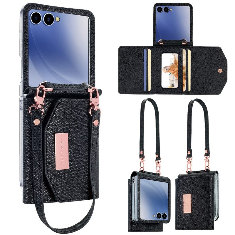 Hoesje Samsung Galaxy Z Flip 7 Portemonnee En Riem Bescherming Hoesje