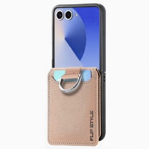 Hoesje Samsung Galaxy Z Flip 7 Premium Kaarthouder En Houder