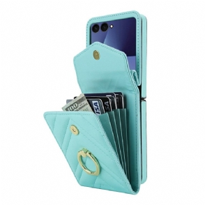 Hoesje Samsung Galaxy Z Flip 7 Rfid-blokkerende Kaarthouder En Riem