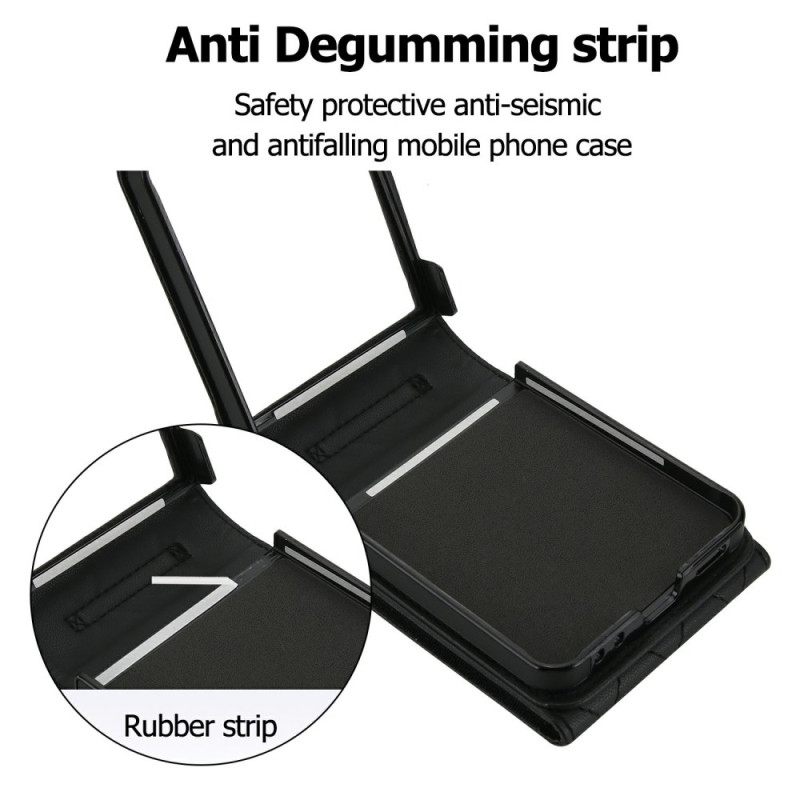 Hoesje Samsung Galaxy Z Flip 7 Rfid-blokkerende Kaarthouder En Riem