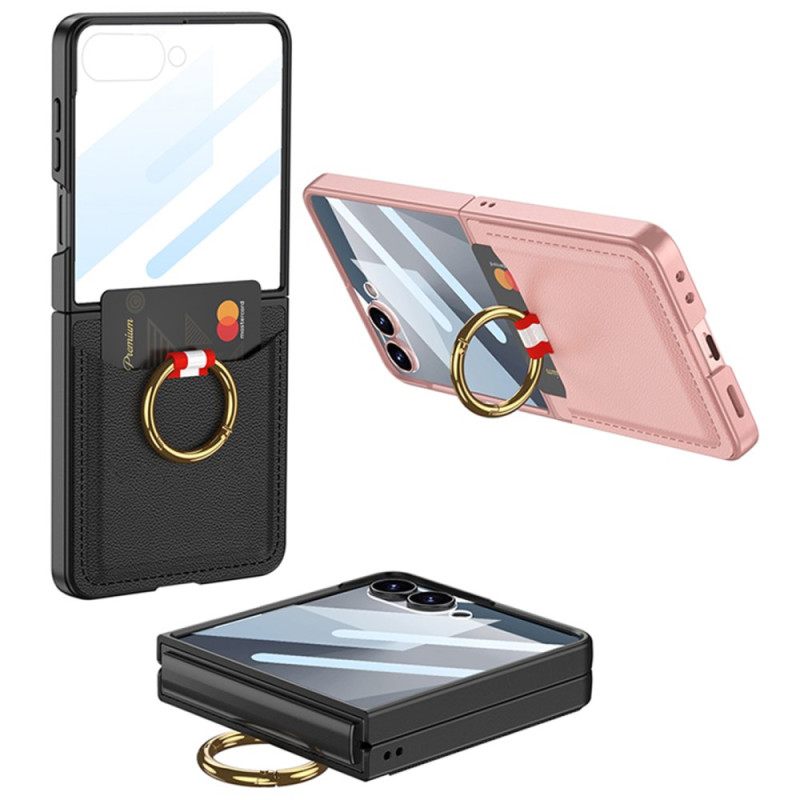 Hoesje Samsung Galaxy Z Flip 7 Ringhouder En Kaarthouder Bescherming Hoesje