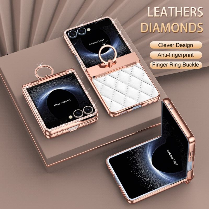 Hoesje Samsung Galaxy Z Flip 7 Ringhouder En Schermbeschermer Aan De Achterkant Bescherming Hoesje