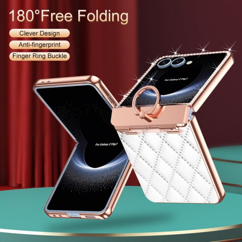 Hoesje Samsung Galaxy Z Flip 7 Ringhouder En Schermbeschermer Aan De Achterkant Bescherming Hoesje