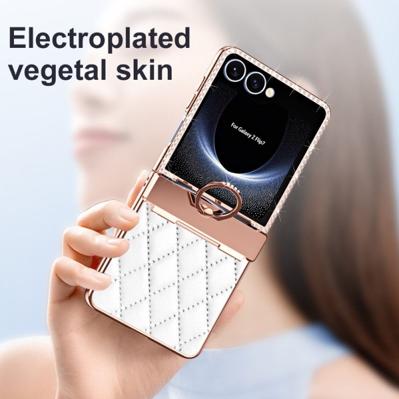 Hoesje Samsung Galaxy Z Flip 7 Ringhouder En Schermbeschermer Aan De Achterkant Bescherming Hoesje