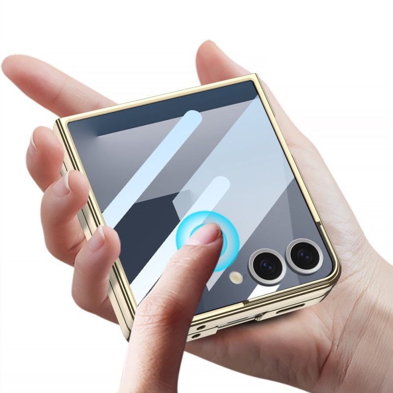Hoesje Samsung Galaxy Z Flip 7 Screenprotector En Randen Met Metallic Effect