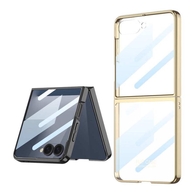 Hoesje Samsung Galaxy Z Flip 7 Screenprotector En Randen Met Metallic Effect