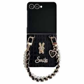 Hoesje Samsung Galaxy Z Flip 7 Smiley Bunny Met Armband