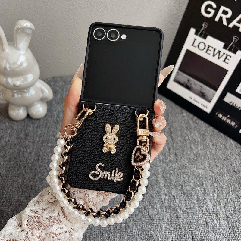 Hoesje Samsung Galaxy Z Flip 7 Smiley Bunny Met Armband