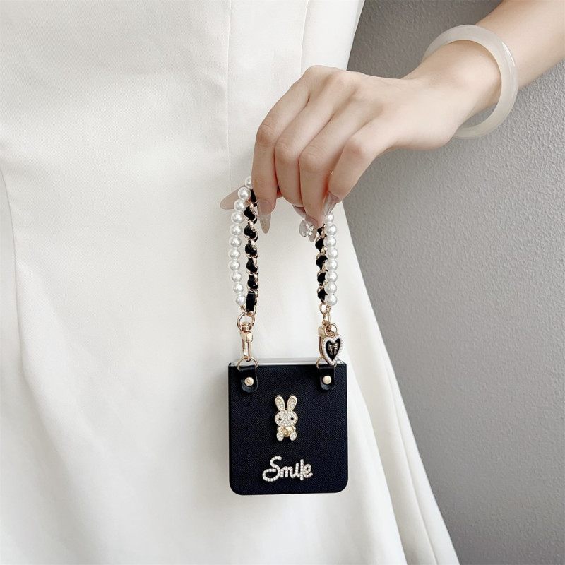 Hoesje Samsung Galaxy Z Flip 7 Smiley Bunny Met Armband