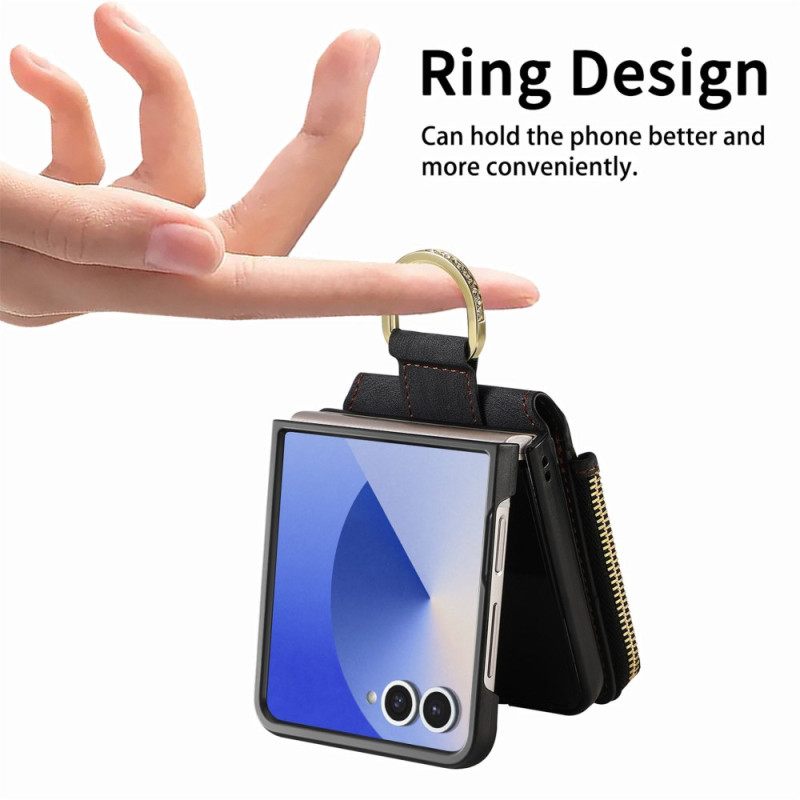 Hoesje Samsung Galaxy Z Flip 7 Vak Met Ritssluiting En Kaarthouder