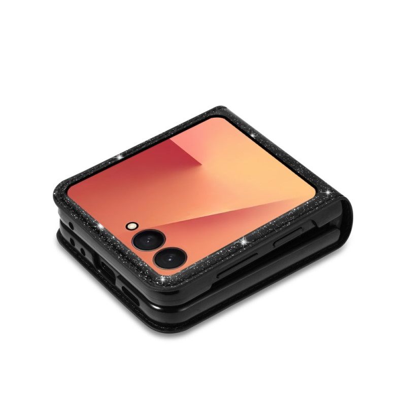 Hoesje Voor Samsung Galaxy Z Flip 7 Glitter Kaarthouder