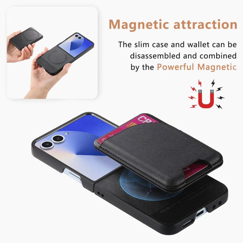 Hoesje Voor Samsung Galaxy Z Flip 7 Magnetisch Met Houder En Afneembare Kaarthouder
