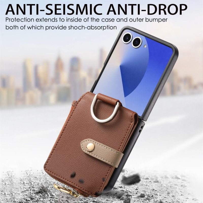 Hoesje Voor Samsung Galaxy Z Flip 7 Muntportemonnee En Ringhouder