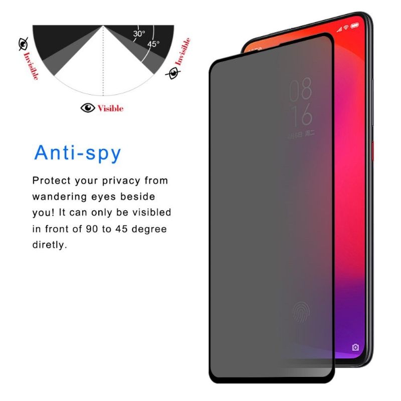 Xiaomi Mi 9T / Mi 9T Pro - Screenprotector Van Gehard Glas En Privacyfilter