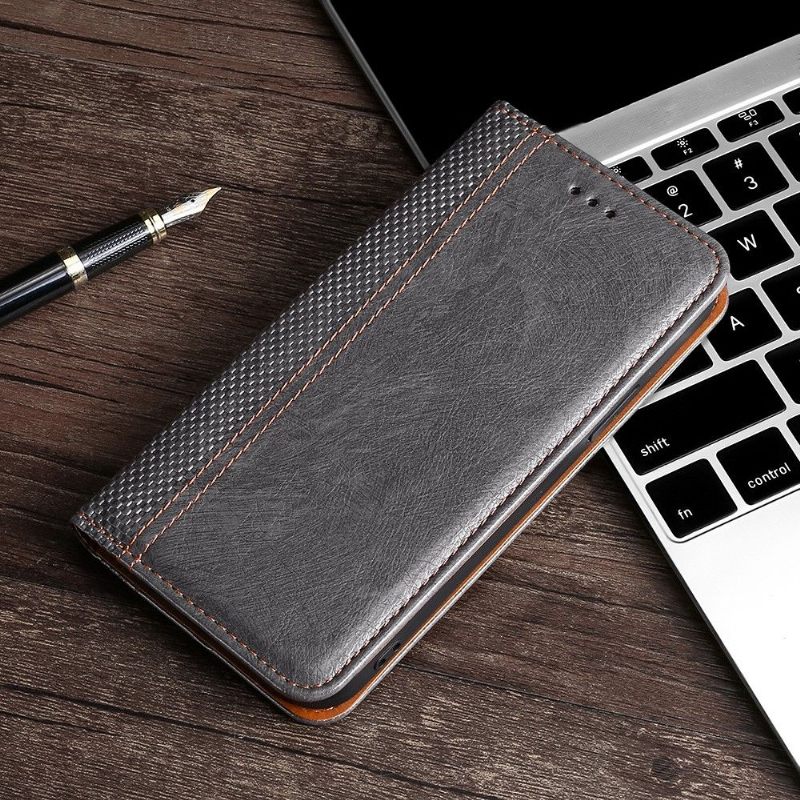 Folio-hoesje voor Motorola Moto E20 / E30 / E40 Flip Folio-naden