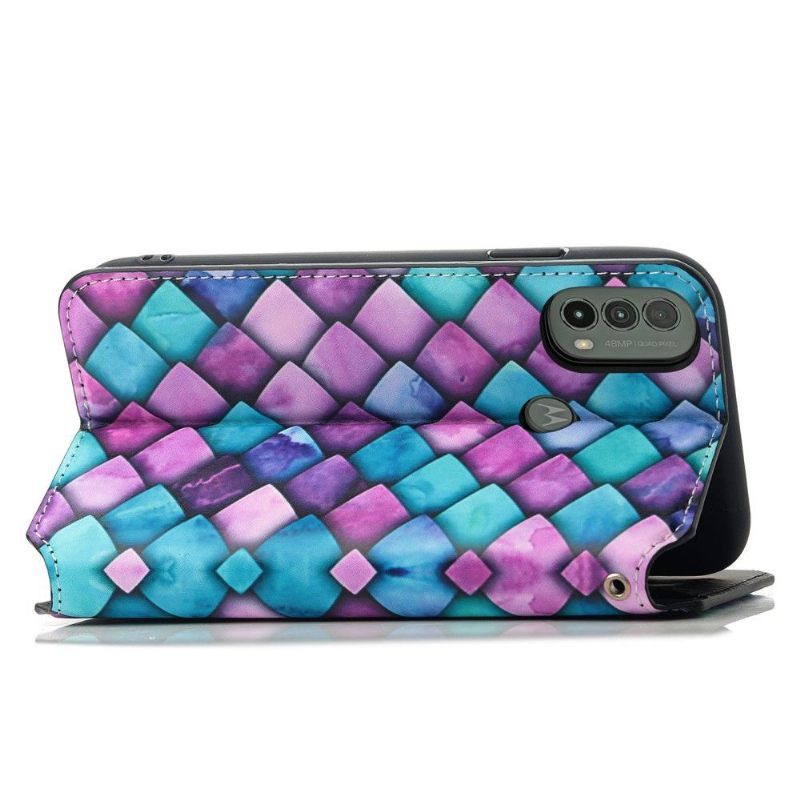 Folio-hoesje voor Motorola Moto E20 / E30 / E40 Gekleurde Schaalstijl