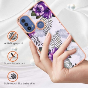 Hoesje voor Motorola Moto E20 / E30 / E40 Anti-fall Exotische Bloemen