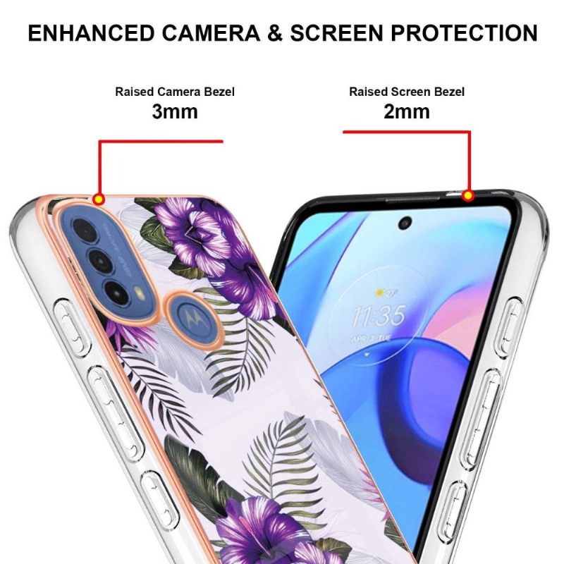Hoesje voor Motorola Moto E20 / E30 / E40 Anti-fall Exotische Bloemen
