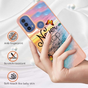 Hoesje voor Motorola Moto E20 / E30 / E40 Anti-fall Stop Nooit Met Dromen