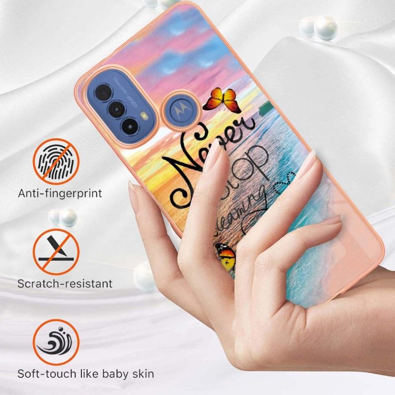 Hoesje voor Motorola Moto E20 / E30 / E40 Anti-fall Stop Nooit Met Dromen