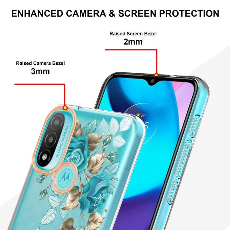 Hoesje voor Motorola Moto E20 / E30 / E40 Blauwe Roos
