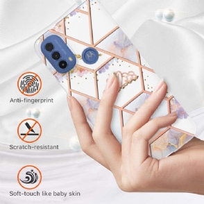 Hoesje voor Motorola Moto E20 / E30 / E40 Marmer En Kroon