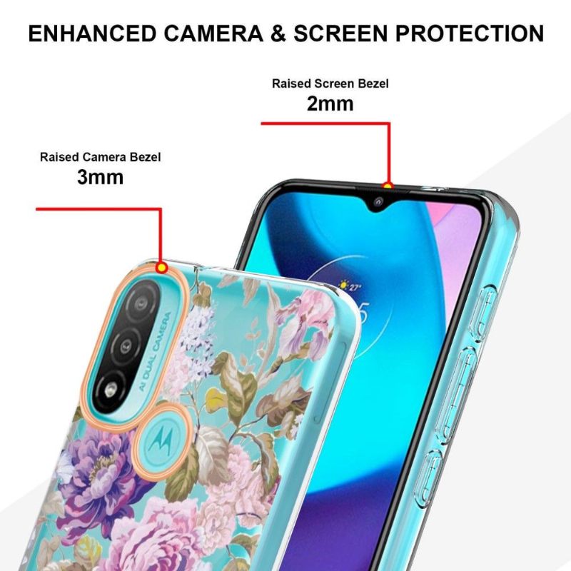 Hoesje voor Motorola Moto E20 / E30 / E40 De Violette Pioen