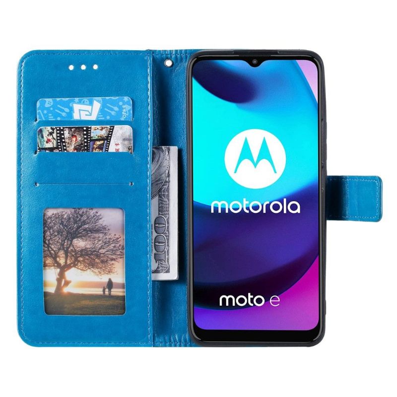 Leren Hoesje voor Motorola Moto E20 / E30 / E40 Zon Mandala