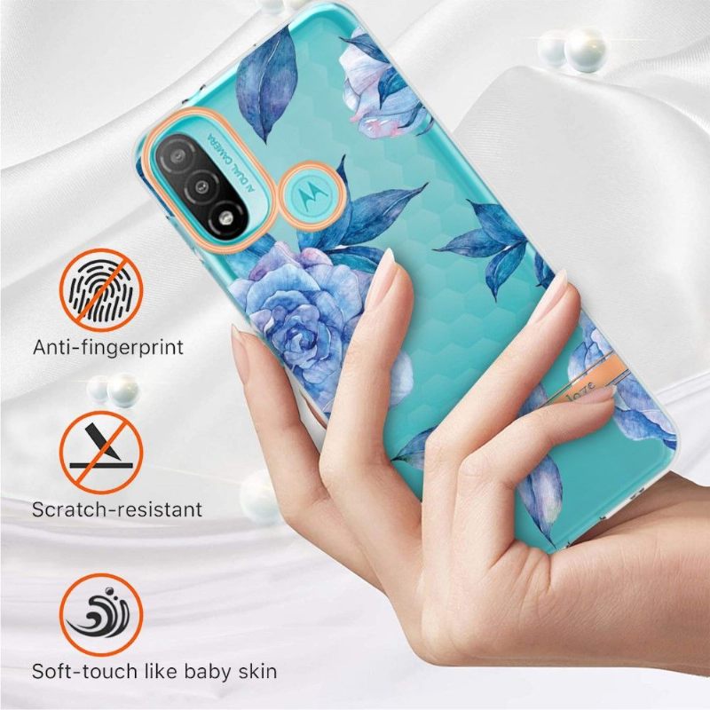 Telefoonhoesje voor Motorola Moto E20 / E30 / E40 Pioenblauw