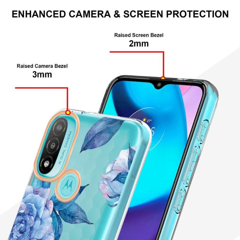 Telefoonhoesje voor Motorola Moto E20 / E30 / E40 Pioenblauw