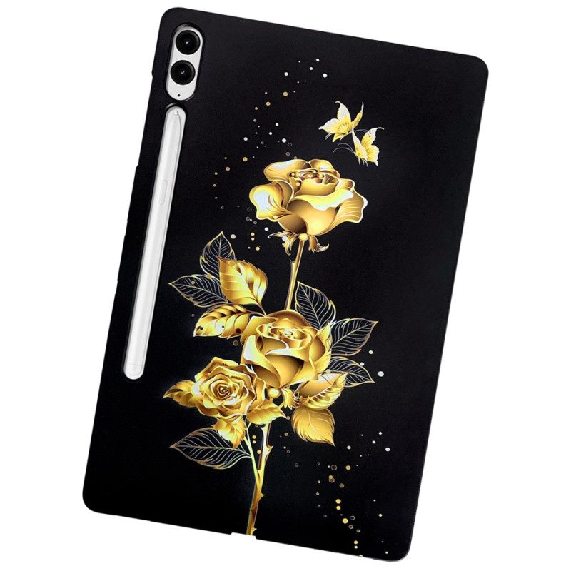 Cover Hoesje Samsung Galaxy Tab S10 Plus Telefoonhoesje Gouden Rozen