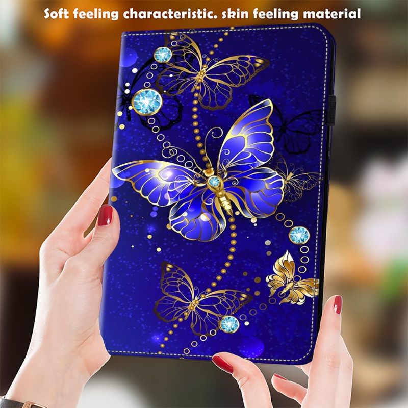 Cover Voor Samsung Galaxy Tab S10 Plus Diamanten Vlinder