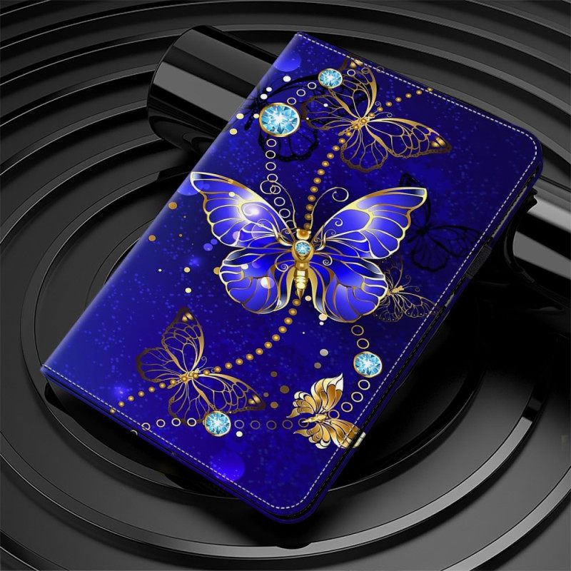 Cover Voor Samsung Galaxy Tab S10 Plus Diamanten Vlinder