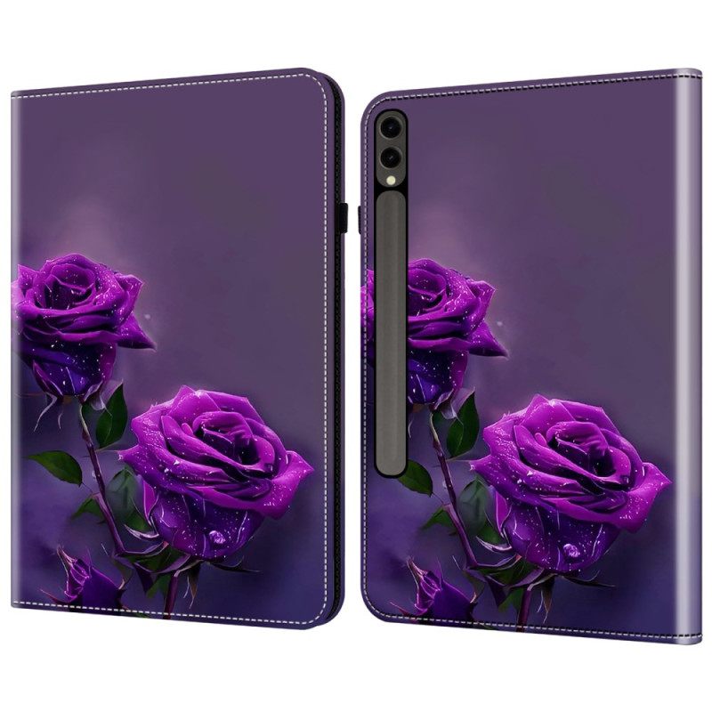 Cover Voor Samsung Galaxy Tab S10 Plus Paarse Rozen